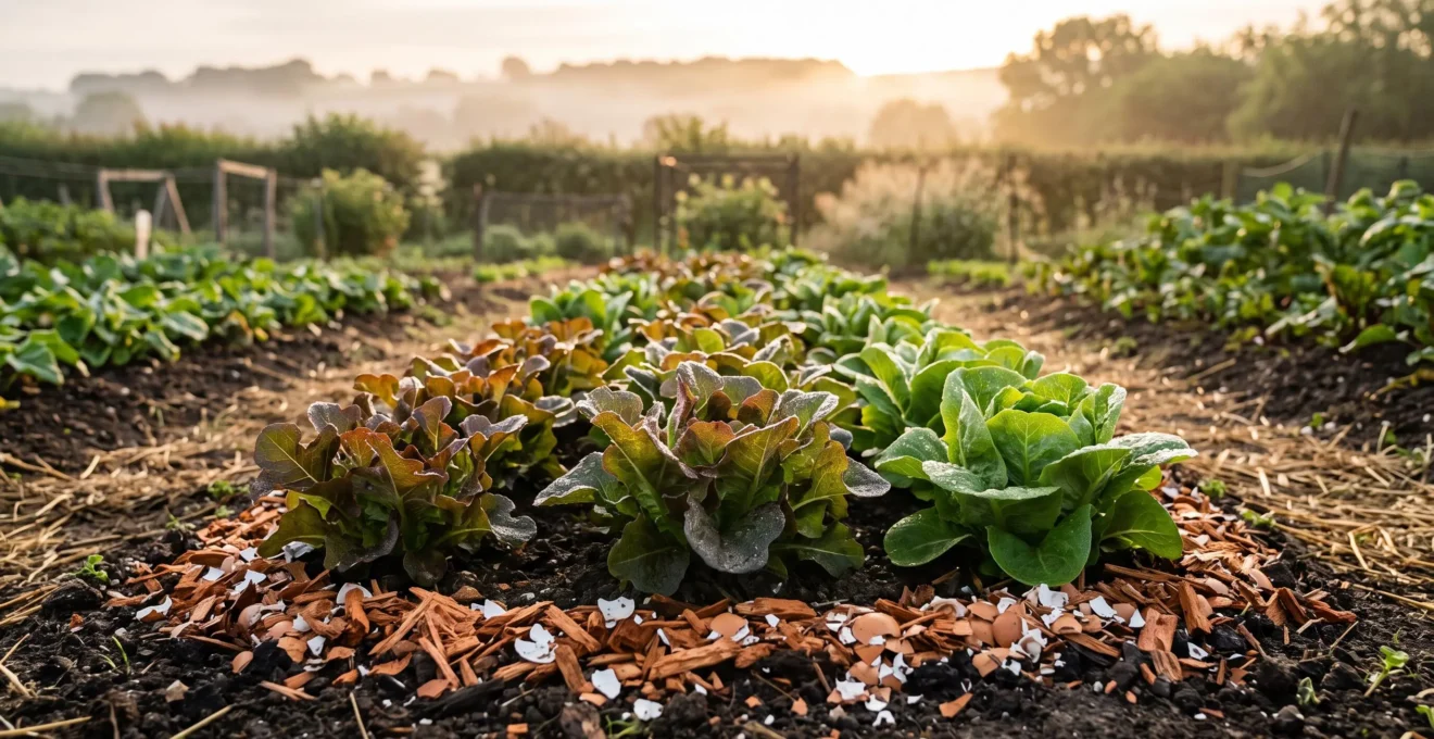 Jardin potager luxuriant et intact protégé naturellement contre les limaces, sans produit chimique